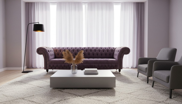 Canapé design 4 places Canapé Rembourrage Luxe Canapés en textile Chesterfield