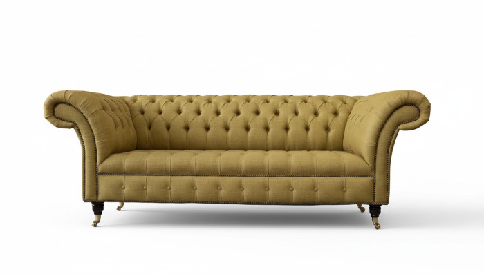 Chesterfield Trois places Canapé de luxe 3 places Conception de siège Canapé Mobilier Beige