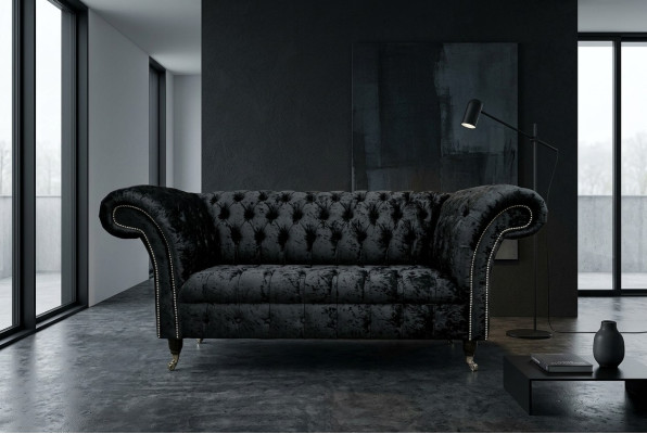 Mobilier de bureau Chesterfield en anglais Siège Canapé 2 places Canapé noir