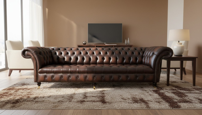 Chesterfield 4  places canapé en cuir design de salle de séjour canapés meubles neufs