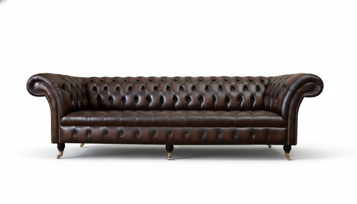 Canapé en cuir Canapé 4 places Canapé Luxe Classique en cuir Chesterfield Sofas