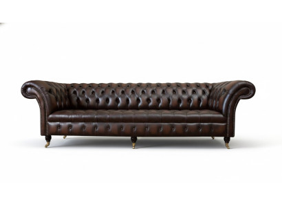 Canapé en cuir Canapé 4 places Canapé Luxe Classique en cuir Chesterfield Sofas