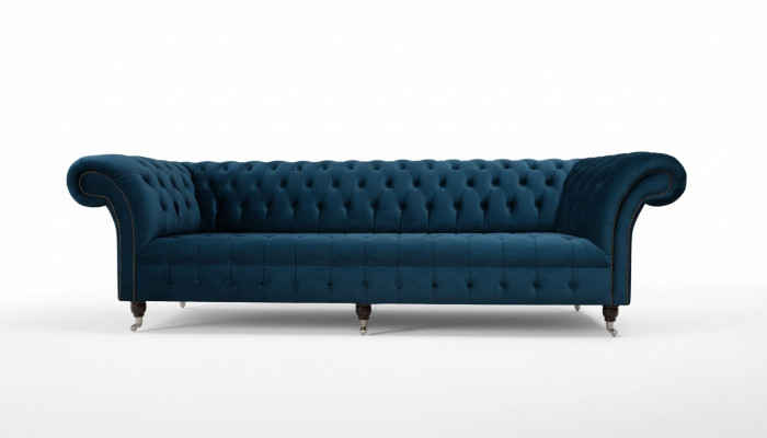 Canapé design Chesterfield Rembourrage Moderne Tissu Textile 4 places Convertible