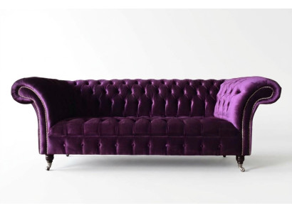 Chesterfield 3 Sieger Design Sofa Polsterung Sitzbezug Stoff Luxus Couches neu