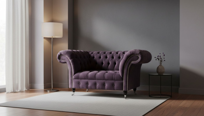 Fauteuil Chesterfield en velours Une place Fauteuil Luxe Canapés Salon neufs