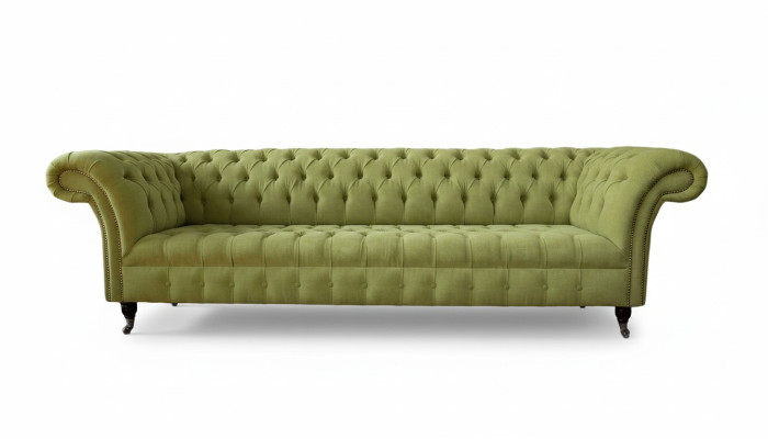 Chesterfield Canapé Vert Canapé Tissu 4 Places Canapés Sièges Canapés Neufs