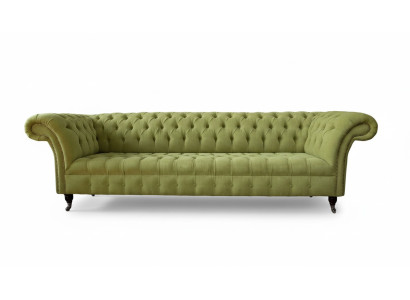 Chesterfield Canapé Vert Canapé Tissu 4 Places Canapés Sièges Canapés Neufs
