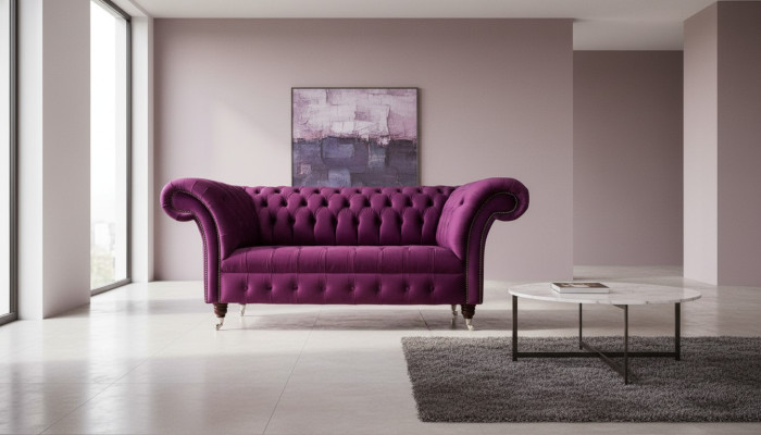 Chesterfield Mobilier de bureau Siège Canapé 2 places Violet