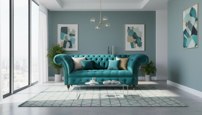 Canapé 2 places Canapés design Canapés Rembourrage Tissu Chesterfield Siège
