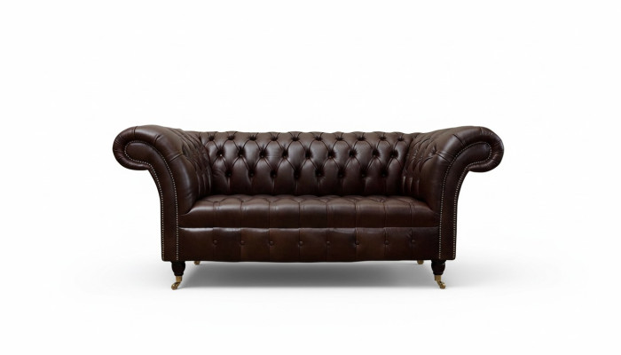 Canapé Chesterfield en tissu en cuir à 2 places pour salon nouveau