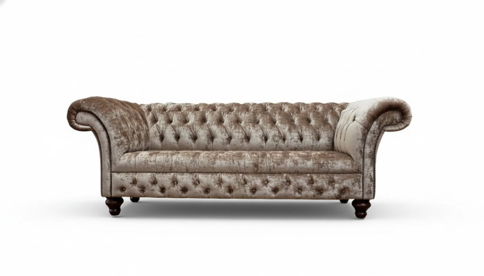 Chesterfield Canapé 3 places Tissu Design Canapés Canapés Moderne Trois places