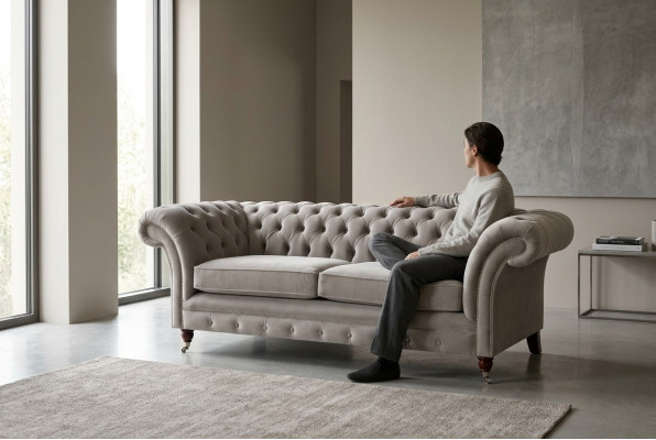 Chesterfield 3 places canapé relax textile canapé en tissu canapés