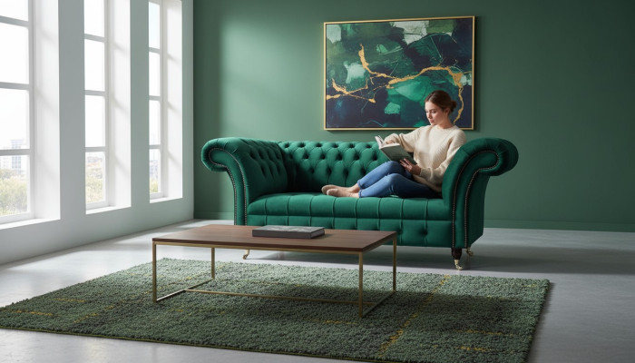 Canapé deux places Chesterfield 2 places Canapés design Rembourrage moderne Tissu d'assise