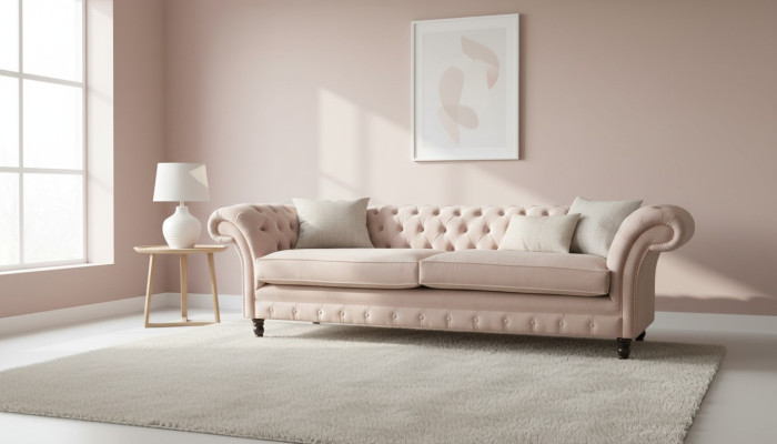 Canapé rembourré quatre places en rose 4 places Mobilier Grand canapé 245 cm neuf