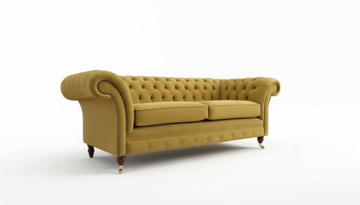 Canapé Chesterfield 3 places Canapé design Trois places Mobilier de luxe Style Textile