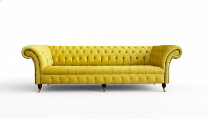 Canapé quatre places Chesterfield design Canapés Mobilier Salon Canapé Tapisserie