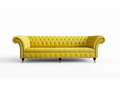 Canapé quatre places Chesterfield design Canapés Mobilier Salon Canapé Tapisserie