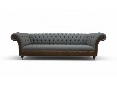 Canapé en tissu de luxe Chesterfield en anglais 4 places. Tissu de conception de rembourrage de canapé de canapé.