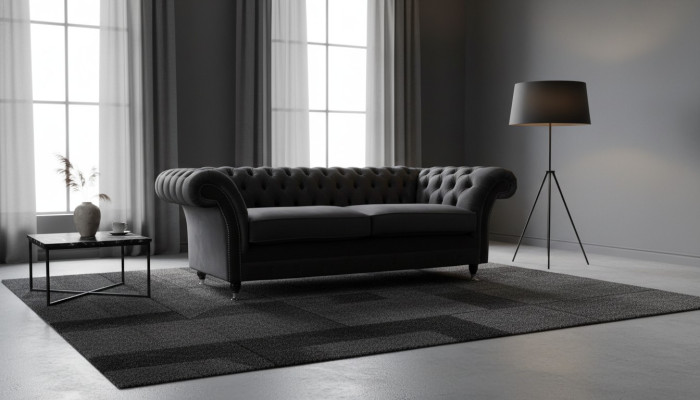 Canapé 3 places Salon Luxe Rembourrage Designer Meubles Chesterfield neuf