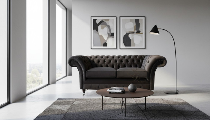 Canapé en textile Chesterfield 2 places Design Luxe en tissu Sofas en tissu