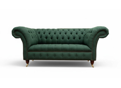 Canapé Chesterfield 2 places Canapés rembourrés Vert Tissus de luxe Textile