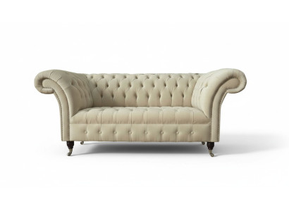 Canapé 2 places en tissu textile de luxe Chesterfield nouveau
