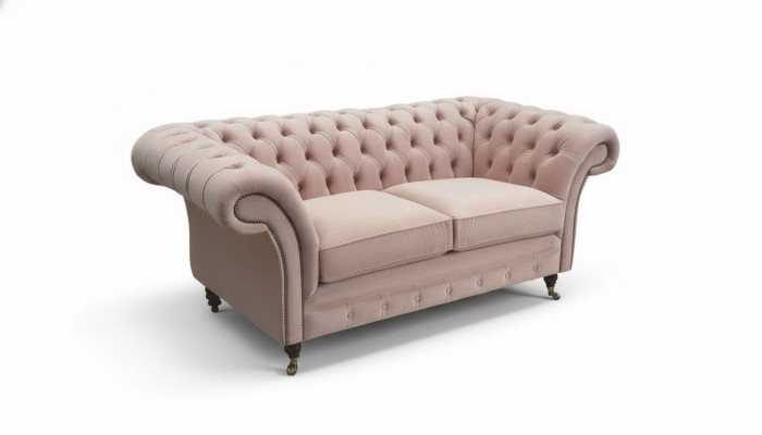 Canapé 2 places Canapé Tissu Chesterfield Salon Design Nouveau