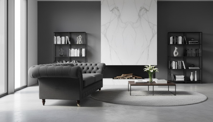 Canapé 3 places en tissu de luxe Chesterfield Canapé Tapisserie Design Meubles