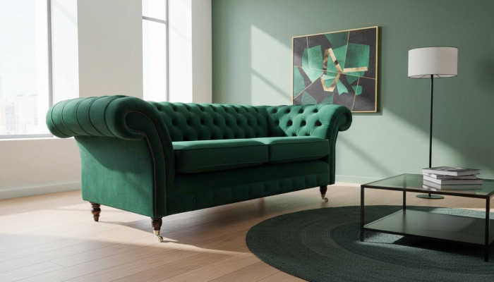 Canapé Chesterfield Canapé Rembourrage 3 Places Canapés Sièges Canapés Vert nouveau