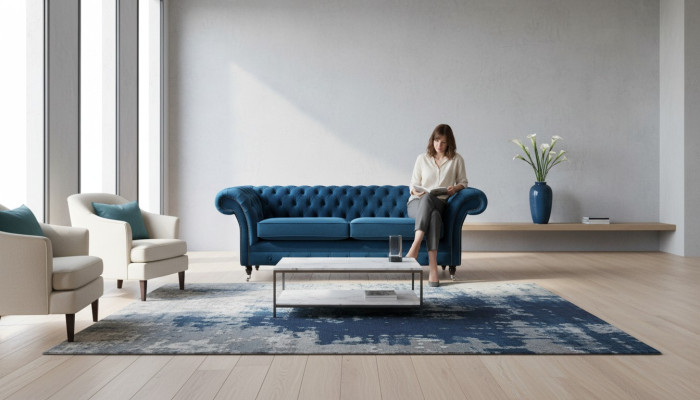 Canapé design 3 places Canapé Rembourrage Tissu de luxe Canapés Chesterfield neuf