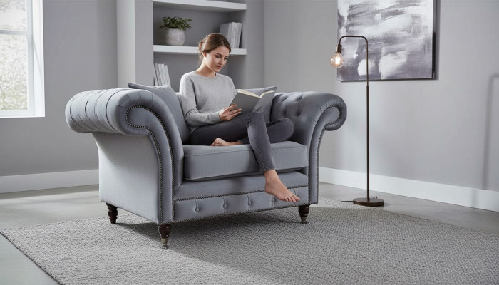 Conception Chesterfield Tissu Canapé Fauteuil 1 Place Canapés Rembourrage Salon neuf