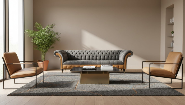 Canapé 4 places Chesterfield Luxe Grand Canapé Rembourrage 300cm Design