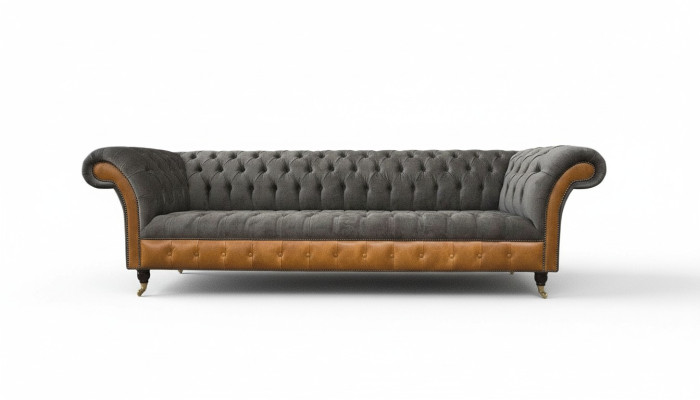 Canapé 4 places Chesterfield Luxe Grand Canapé Rembourrage 300cm Design