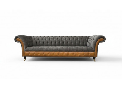 Canapé 4 places Chesterfield Luxe Grand Canapé Rembourrage 300cm Design