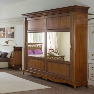 Meubles de chambre Armoire avec miroir Bois massif Design Italie