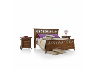 Lit 2x Tables de chevet 3 pcs. Set de chambre à coucher Design Lits de luxe modernes