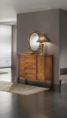 Chambre Commode avec Miroir Ensemble de meubles moderne de luxe 2 pièces en bois neuf