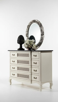 Bois design de meubles italiens Style de meubles Commode en deux parties avec miroir nouveau