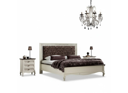Conception Chambre 3 pièces. Lit 2x Table de chevet Ensemble de lits de luxe Mobilier neuf
