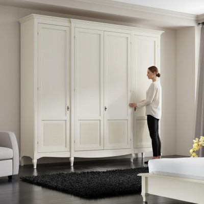 Chambre armoire de luxe armoire blanche bois mobilier moderne neuf