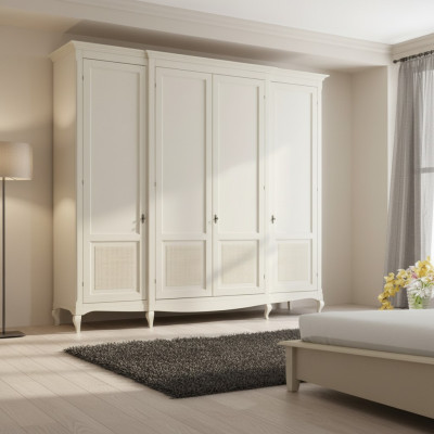 Chambre armoire de luxe armoire blanche bois mobilier moderne neuf
