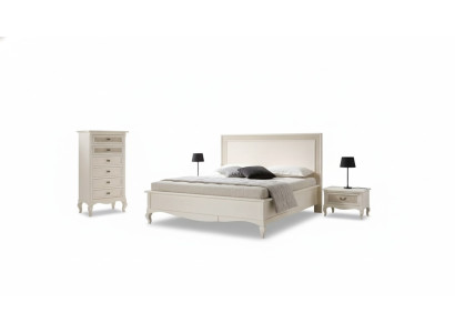Lit 2x Tables de chevet 4 pcs. Ensemble de meubles de chambre Commode Luxe neuf
