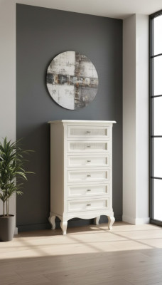 Commode en bois Style italien Meubles de luxe Blanc Commodes Buffet neuf