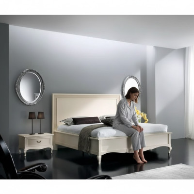 Lit 2x Tables de chevet 3 pcs. Ensemble de chambre à coucher Mobilier Lits de lux moderne
