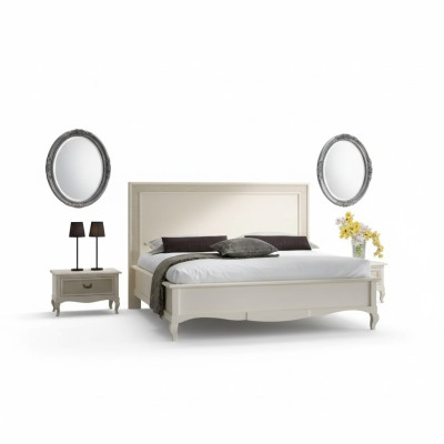 Lit 2x Tables de chevet 3 pcs. Ensemble de chambre à coucher Mobilier Lits de lux moderne