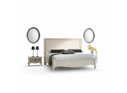 Lit 2x Tables de chevet 3 pcs. Ensemble de chambre à coucher Mobilier Lits de lux moderne