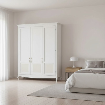 Armoire Chambre Bois Design Classique Mobilier Blanc Armoires