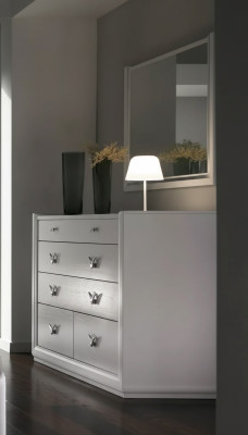 Commode Miroir Armoire Étagère Console Meubles Armoire en Bois Italie Ensemble 2 pièces.