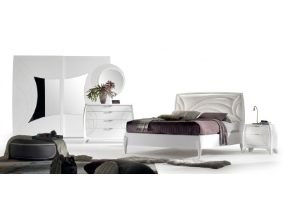 Ensembles de chambre de luxe Lit 2x Tables de chevet Design Commode Mobilier 6pcs