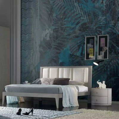 Lit 3 pièces. Conception de chambre de luxe Mobilier de chambre à coucher 2x Tables de chevet